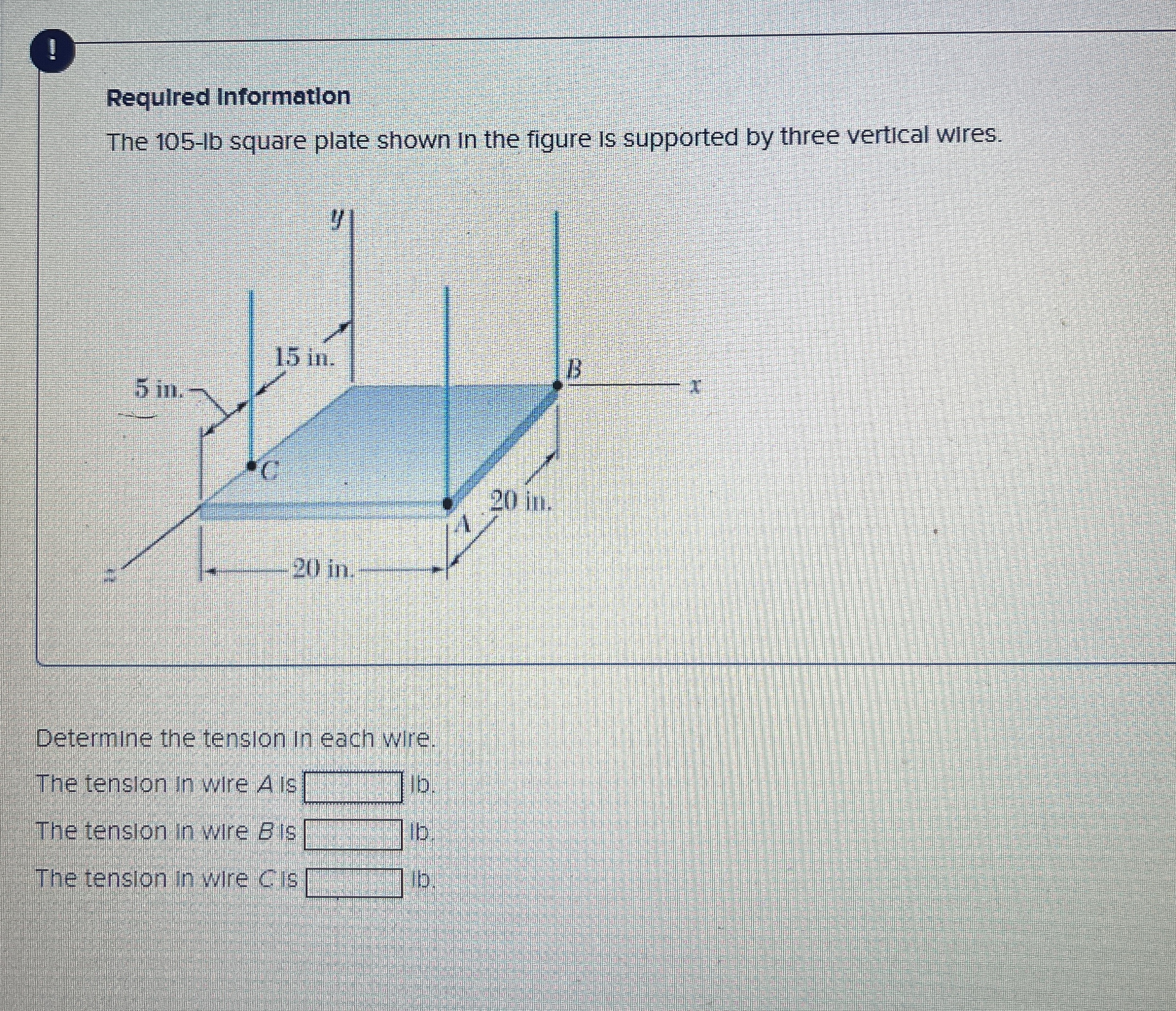 Required Information The 1 0 5 - lb square plate