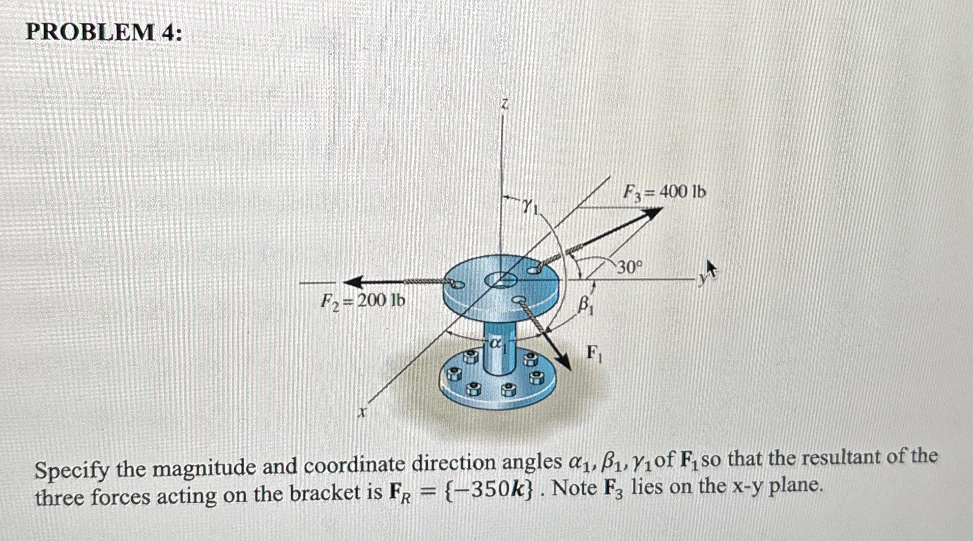 PROBLEM 4 : Specify the magnitude and coordinate