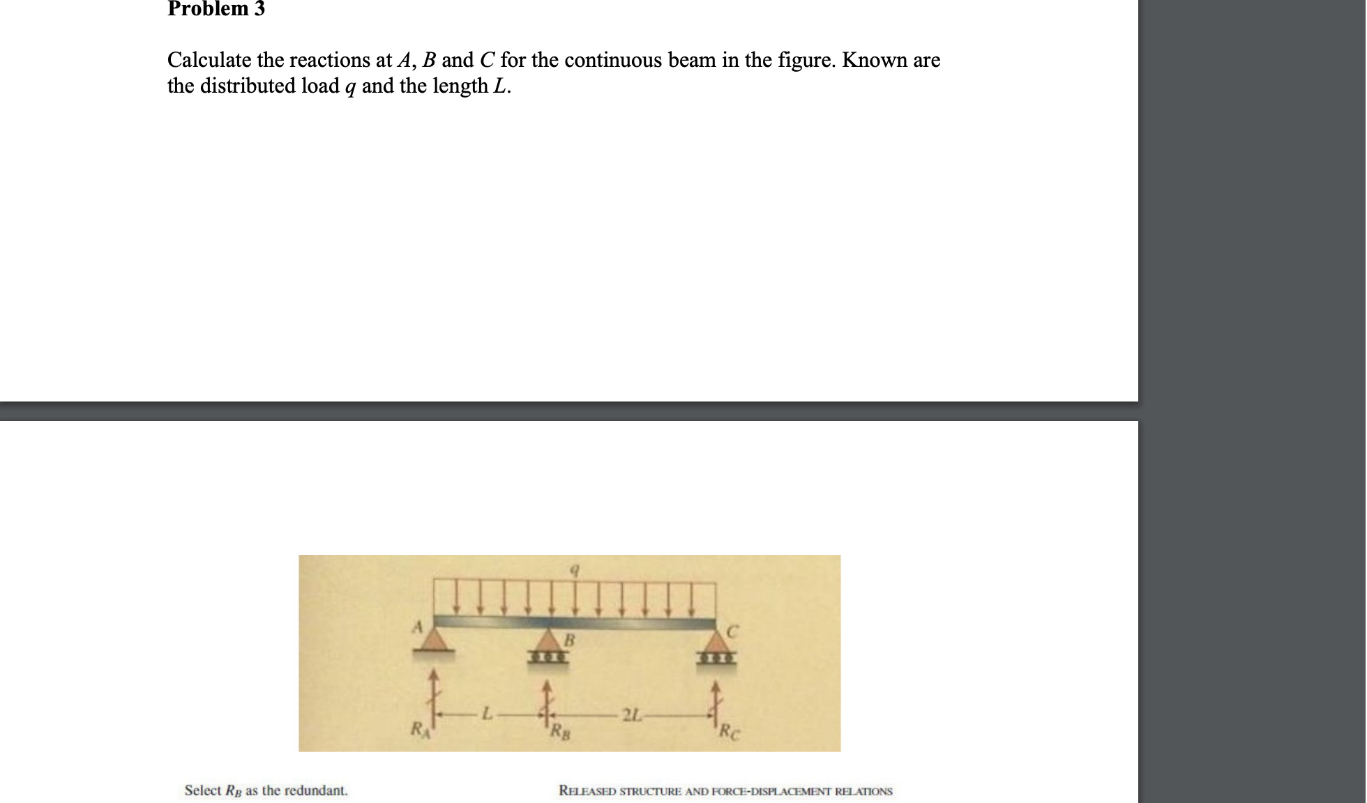 Problem 3 Calculate the reactions at \ ( A , B \