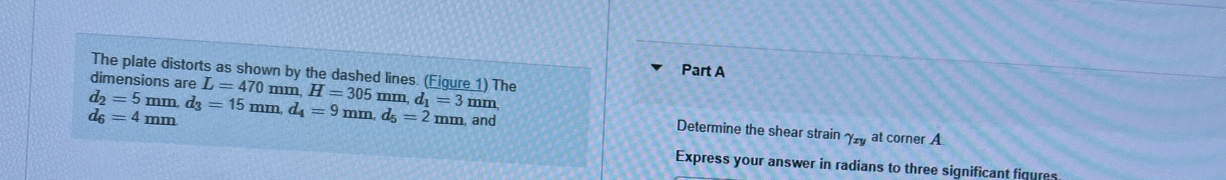 The plate distorts as shown by the dashed lines.