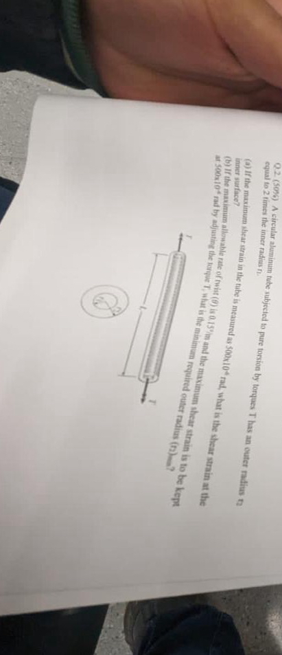 Q 2 . ( 5 0 % ) A circular aluminum tube