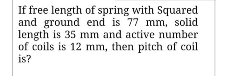 If free length of spring with Squared and ground