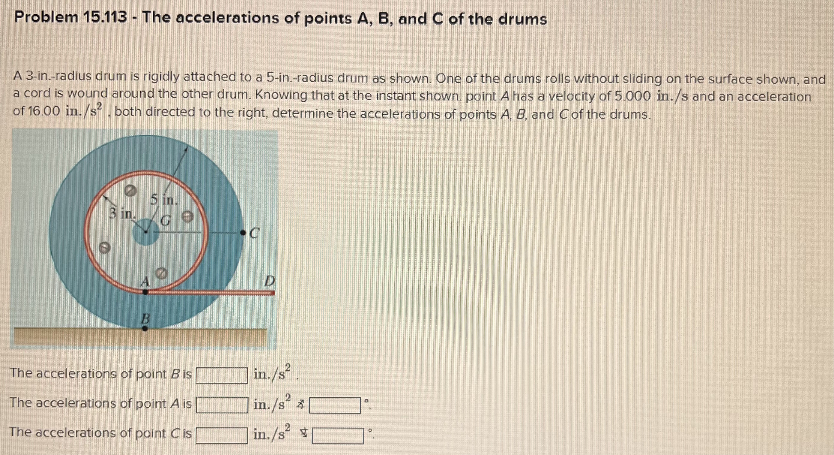 Problem 1 5 . 1 1 3 - The accelerations of points