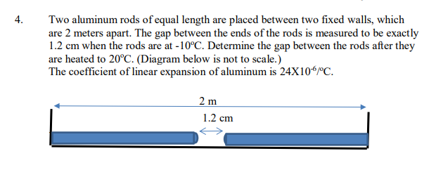 Thermodynamics. Two aluminum rods of equal length