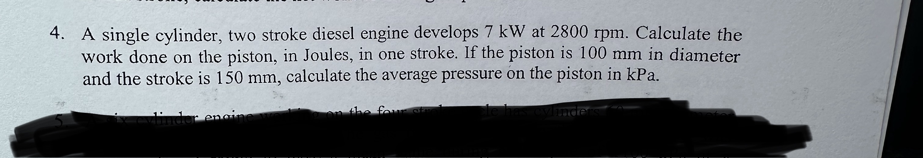 A single cylinder, two stroke diesel engine
