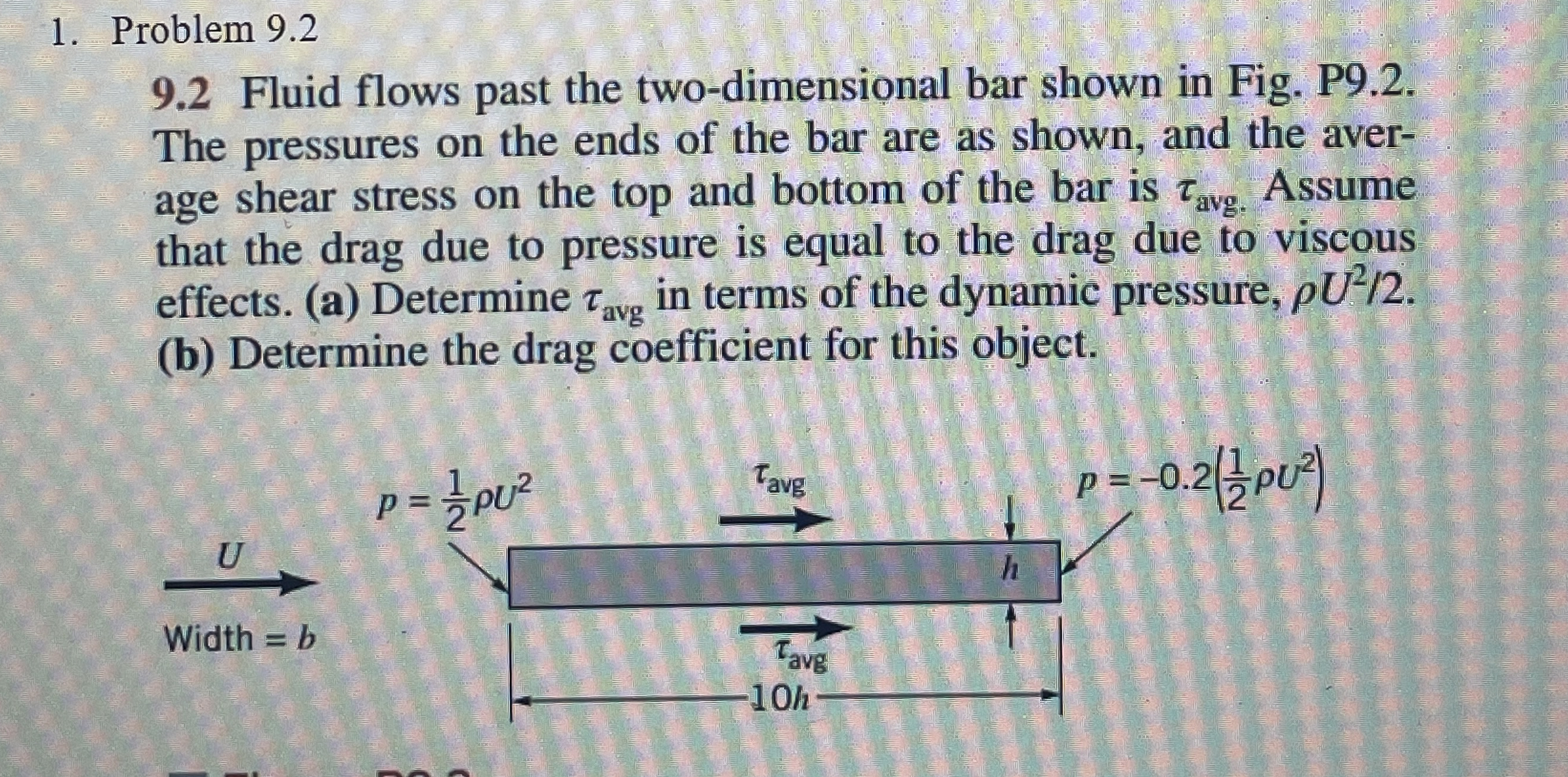 Problem 9 . 2 9 . 2 Fluid flows past the two -