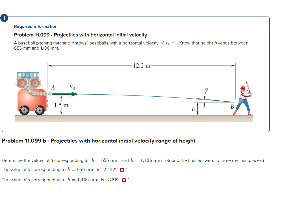 Problem 1 1 . 0 9 9 . b - Projectiles with