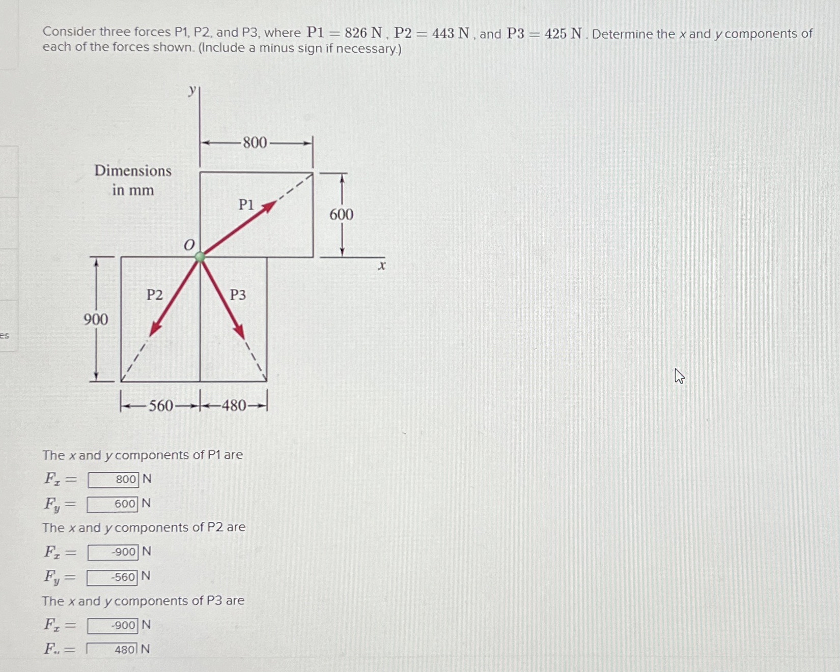 Consider three forces P 1 , P 2 , and P 3 , where