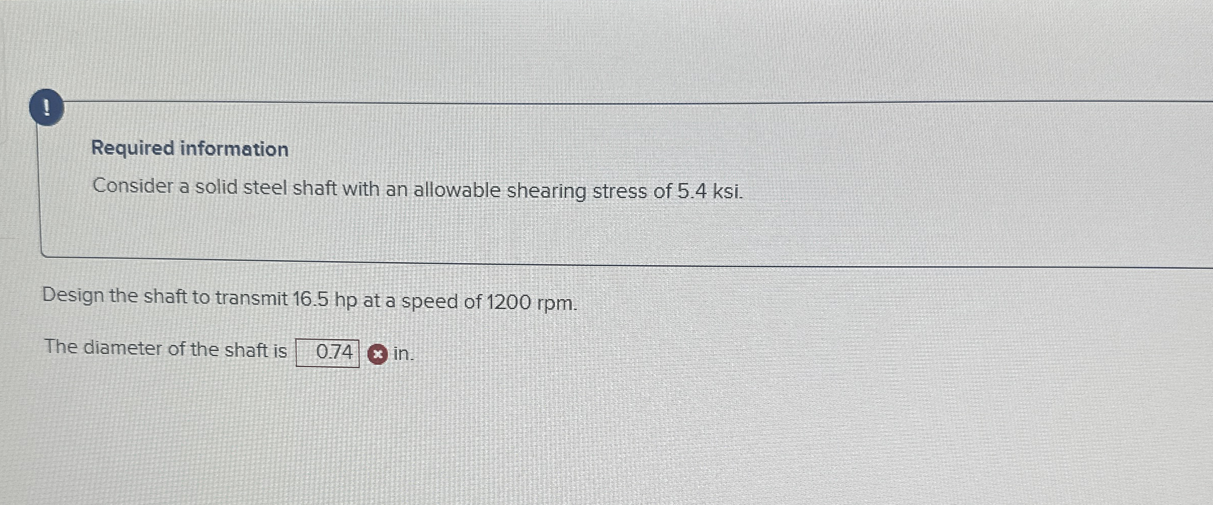 ! Required information Consider a solid steel
