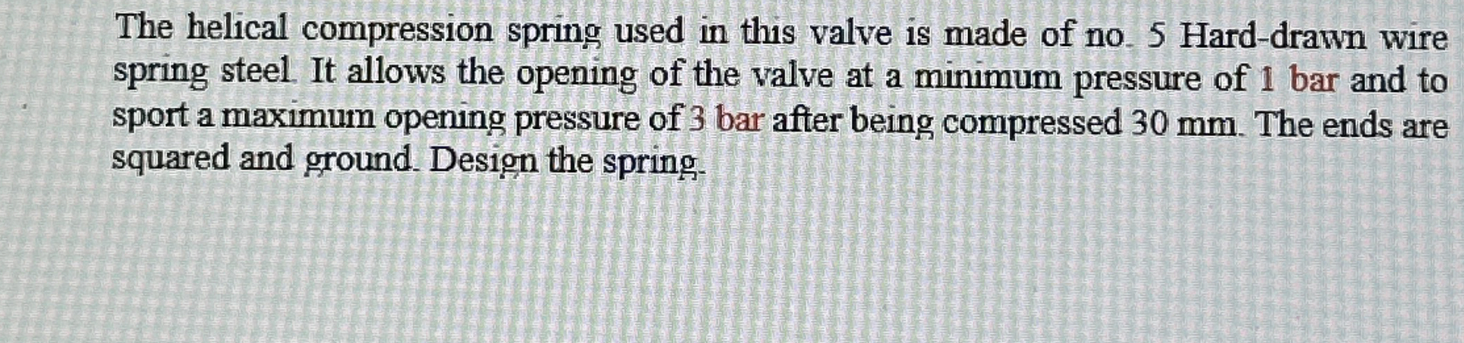 The helical compression spring used in this valve