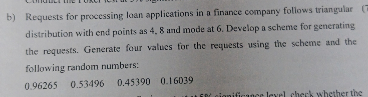 b ) Requests for processing loan applications in