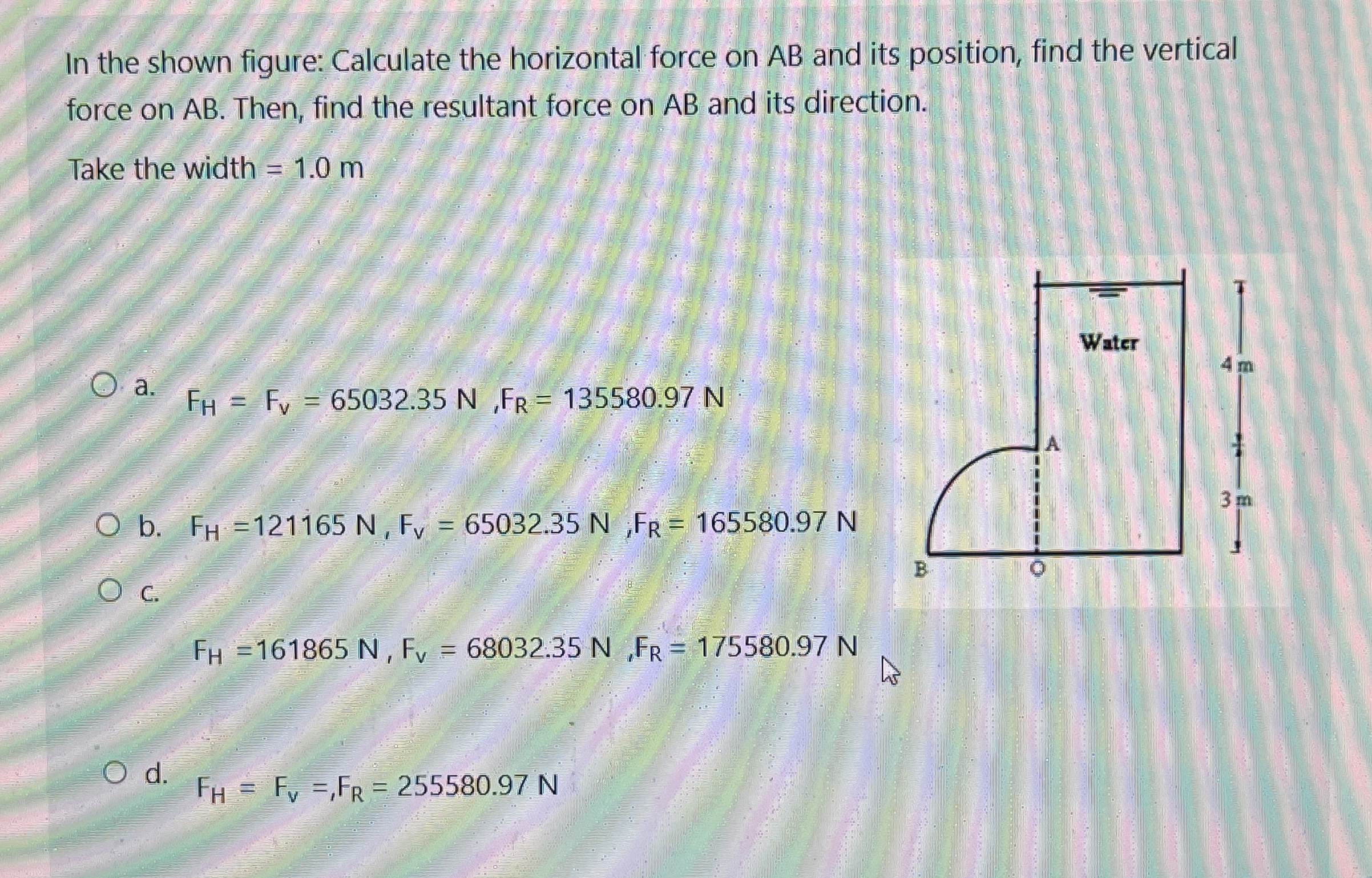 In the shown figure: Calculate the horizontal