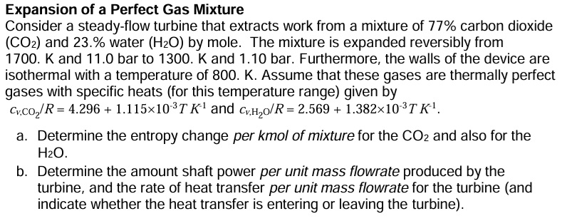 Expansion of a Perfect Gas Mixture Consider a