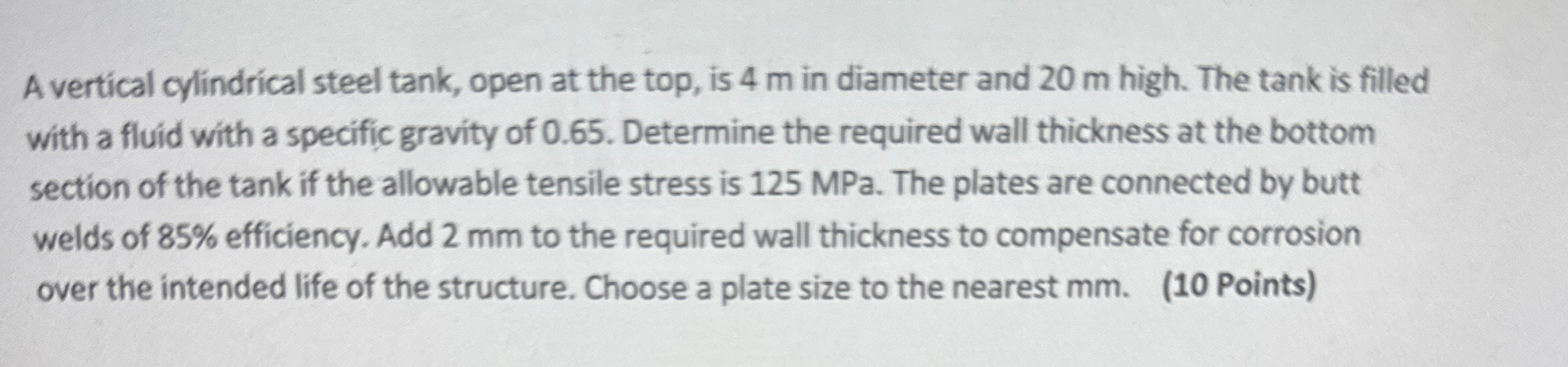 A vertical cylindrical steel tank, open at the