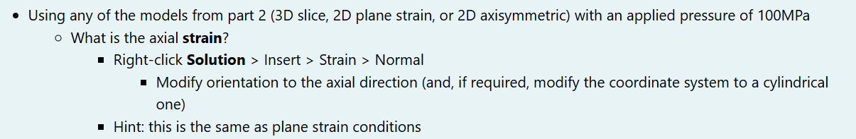- Using ANSYS - What is the axial strain? Using