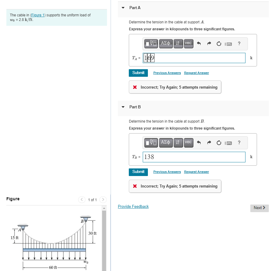 The cable in ( Figure 1 ) supports the uniform