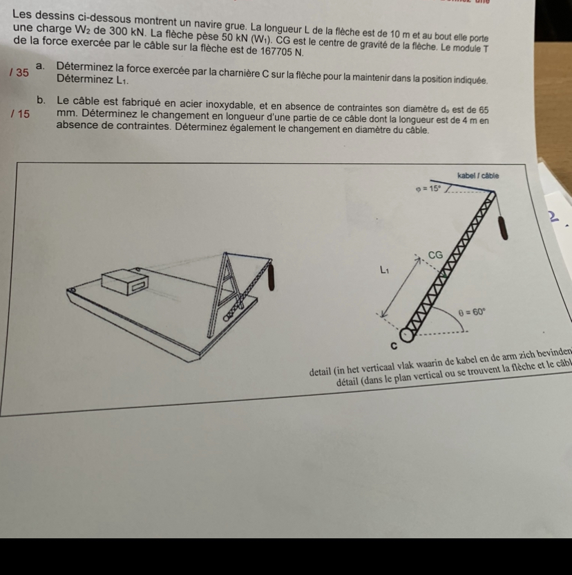Les dessins ci - dessous montrent un navire grue.