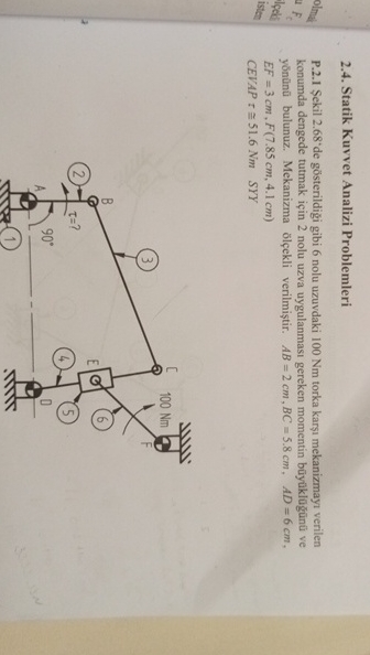 2 . 4 . Statik Kuvvet Analizi Problemleri P . 2 .