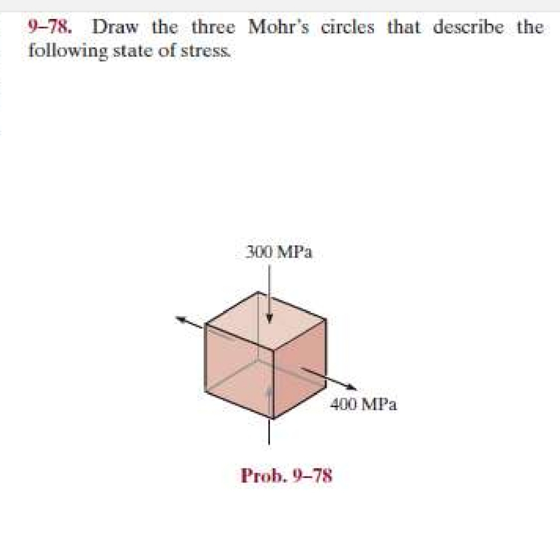 9 - 7 8 . Draw the three Mohr's circles that
