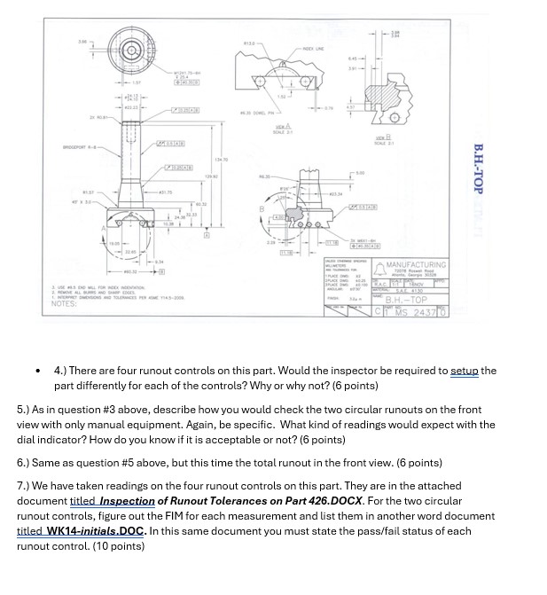 - 4 . ) There are four runout controls on this