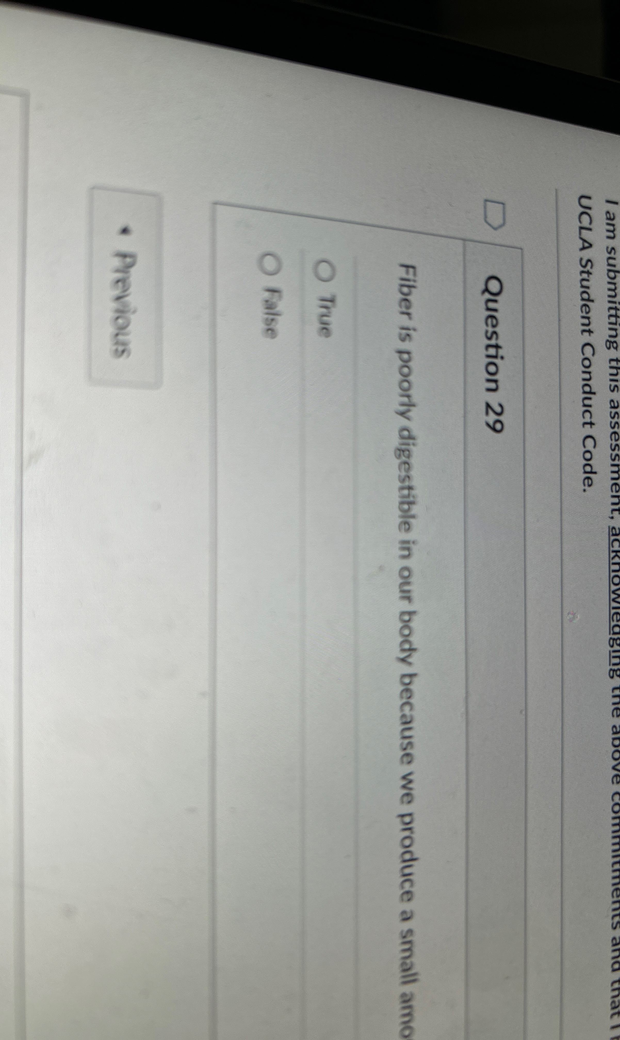 UCLA Student Conduct Code. Question 2 9 Fiber is