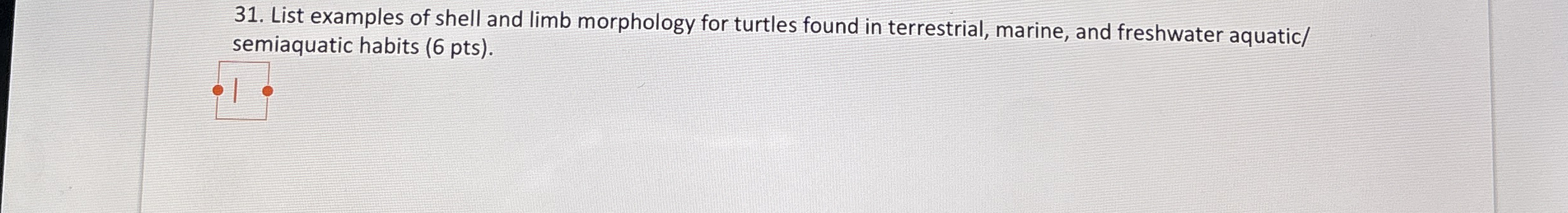 List examples of shell and limb morphology for