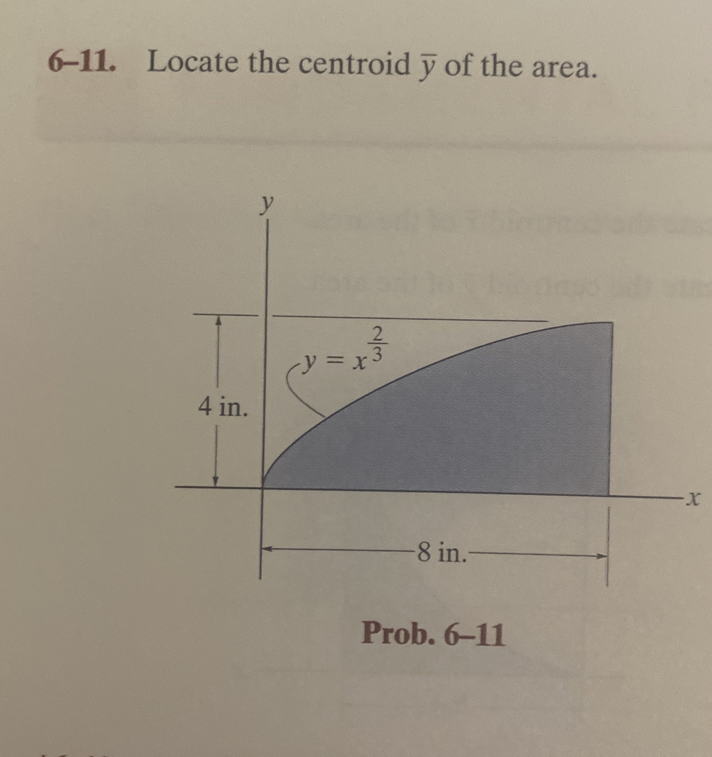 6 - 1 1 . Locate the centroid ? b a r ( y ) of