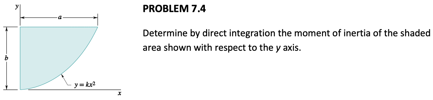 PROBLEM 7 . 4 Determine by direct integration the