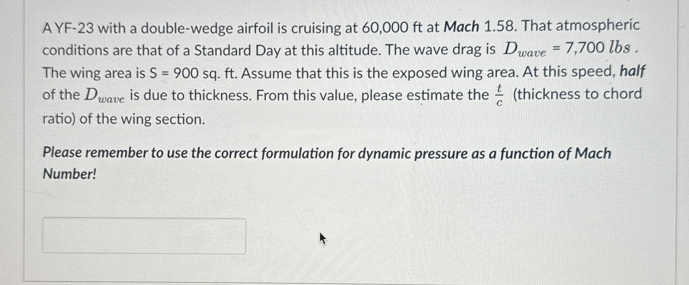 A YF - 2 3 with a double - wedge airfoil is