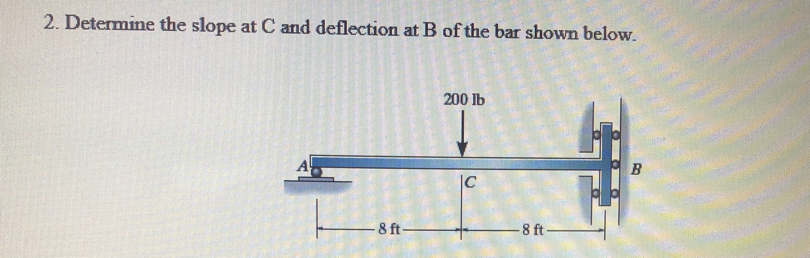 Determine the slope at C and deflection at B of