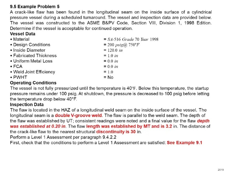 9 . 5 Example Problem 5 A crack - like flaw has