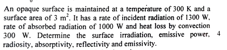 An opaque surface is maintained at a temperature