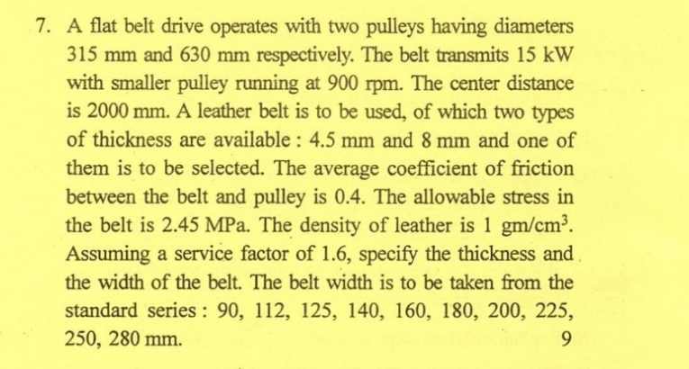 A flat belt drive operates with two pulleys