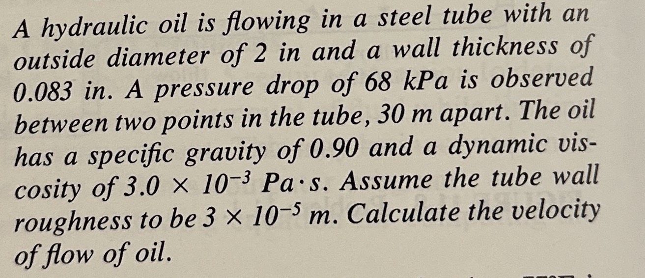 Again the answer is 3 . 1 6 m / s A hydraulic oil