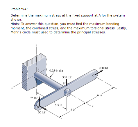 Problem 4 : Determine the maximum stress at the