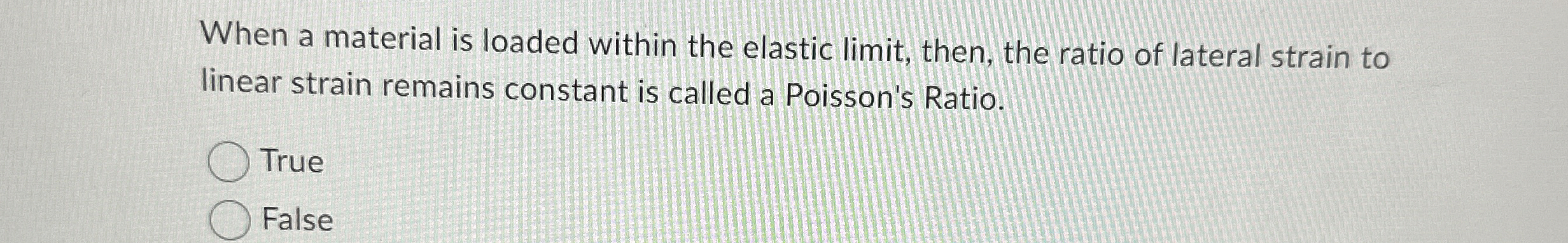 When a material is loaded within the elastic