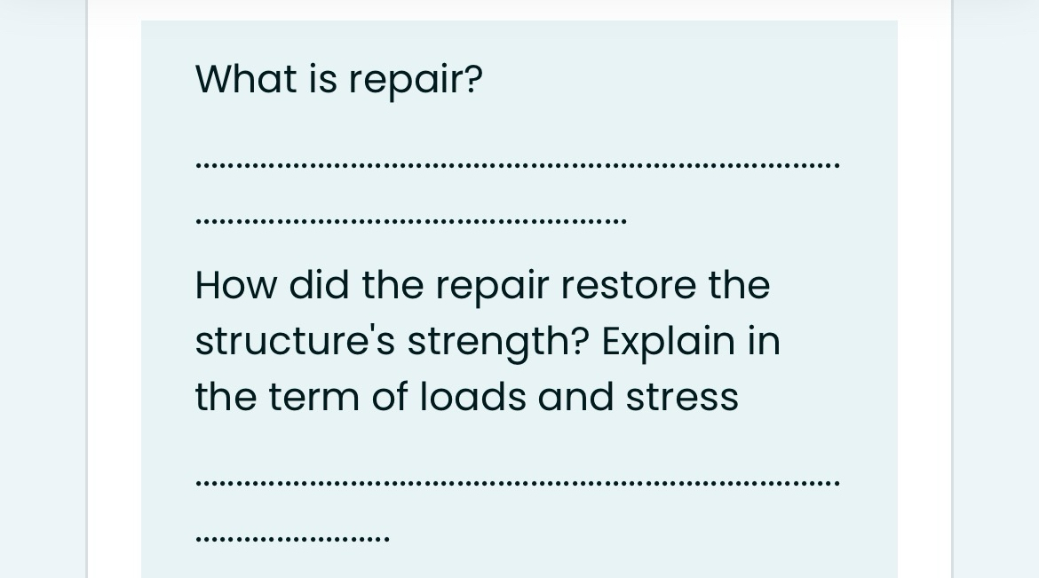 What is repair? How did the repair restore the