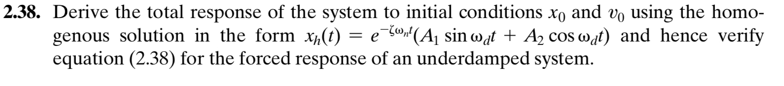 2 . 3 8 . Derive the total response of the system