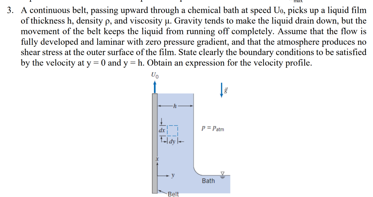 3 . A continuous belt, passing upward through a