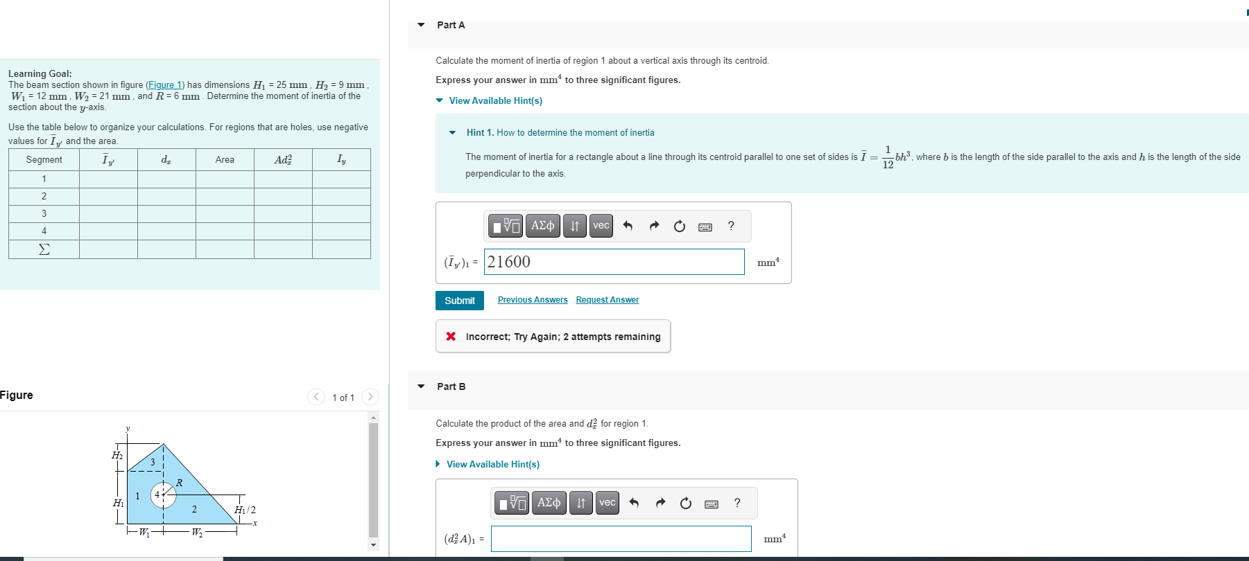 Learning Goal: The beam section shown in figure (