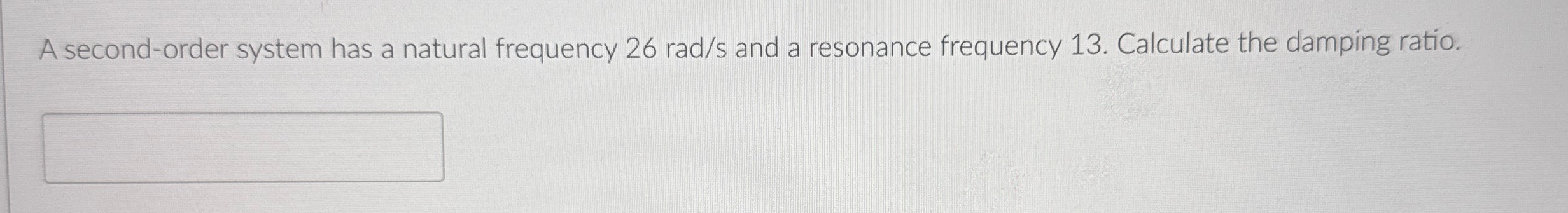A second - order system has a natural frequency 2