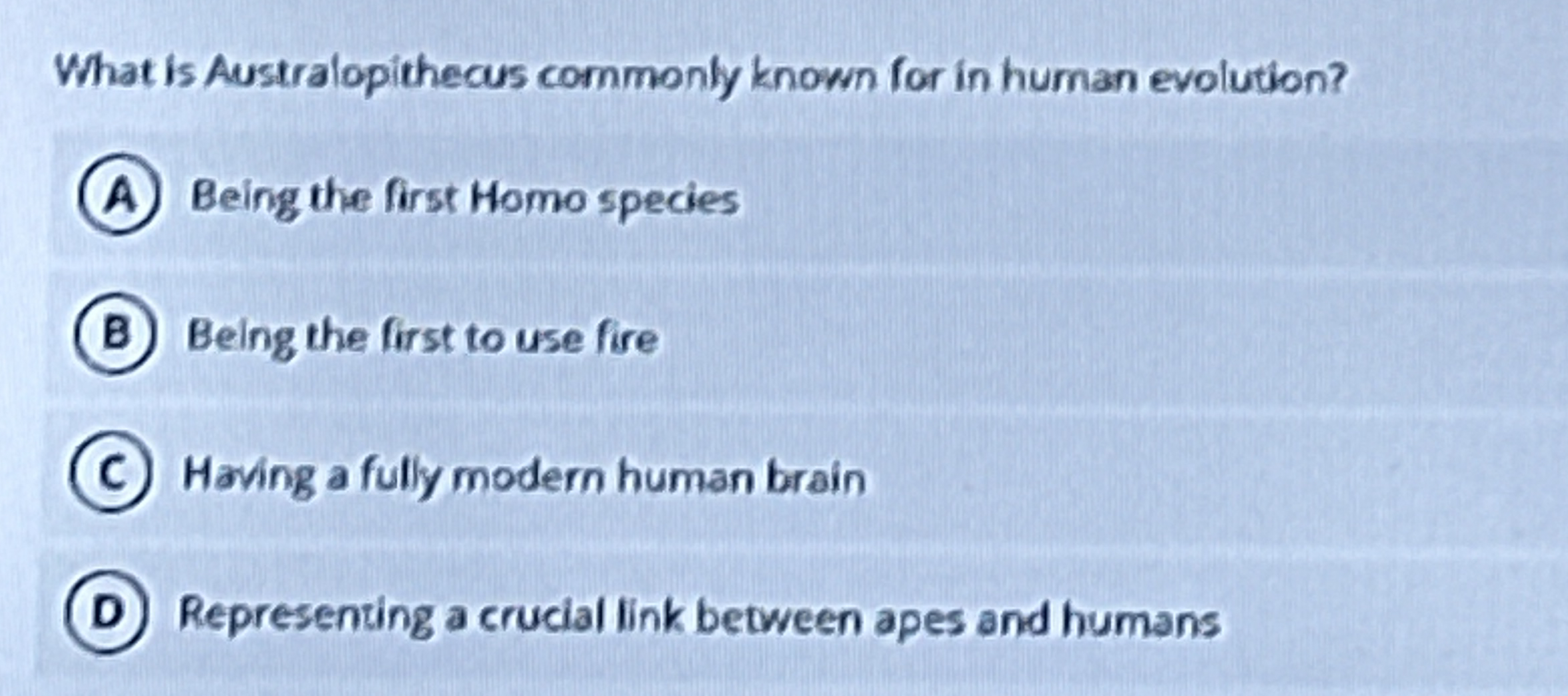 What is Australopithecus commonly known for in
