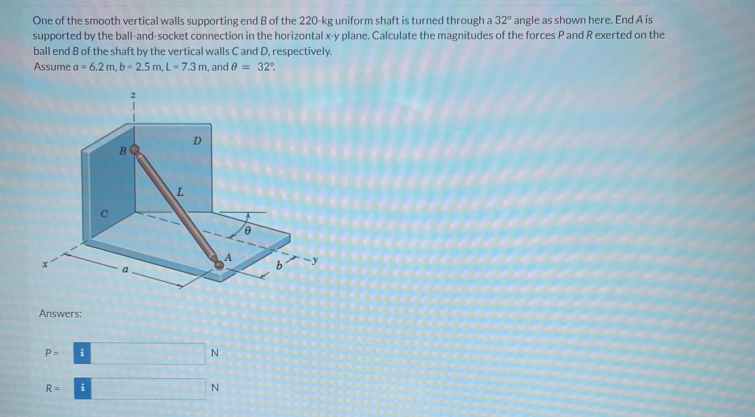 One of the smooth vertical walls supporting end B
