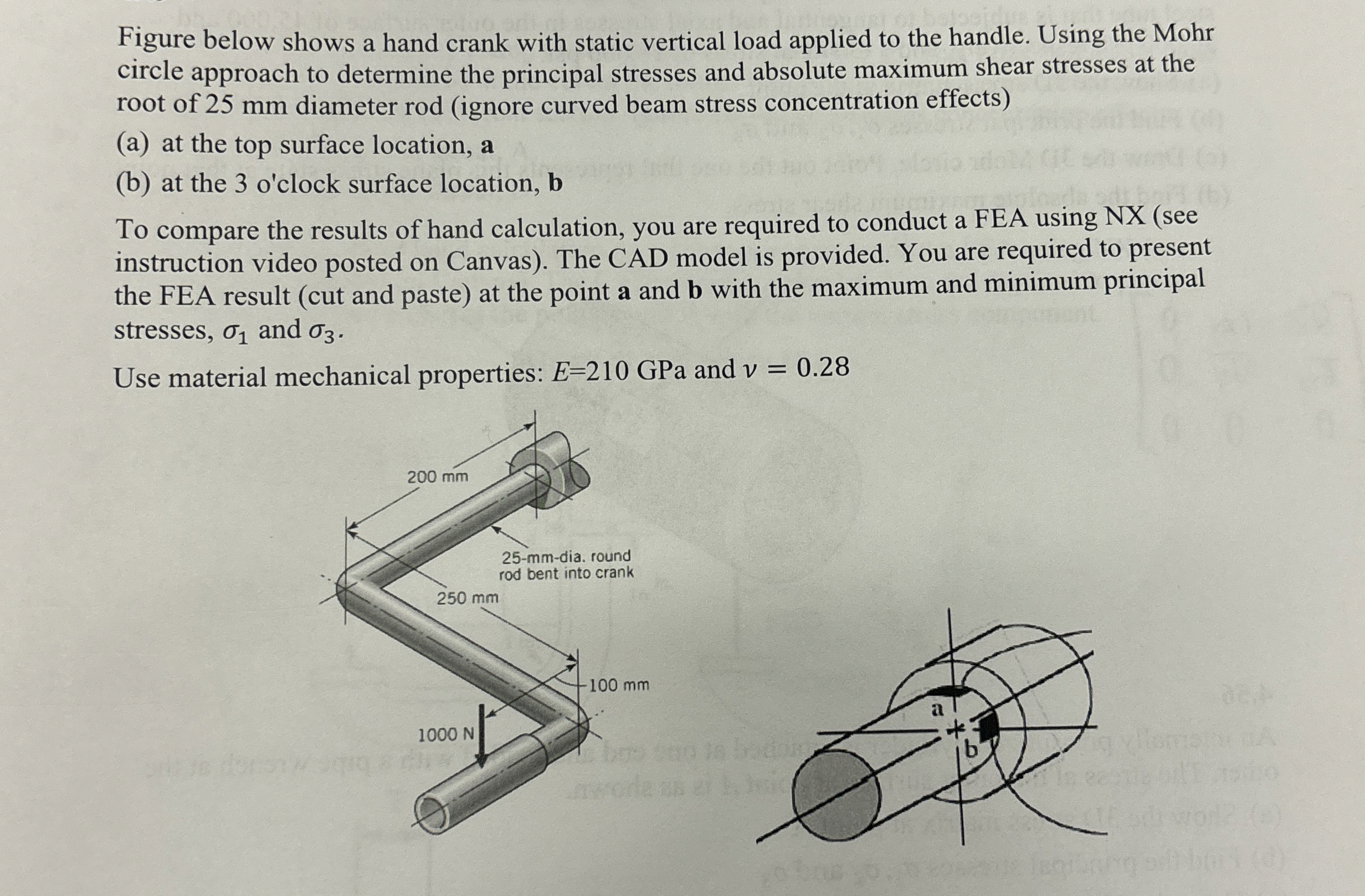 Figure below shows a hand crank with static