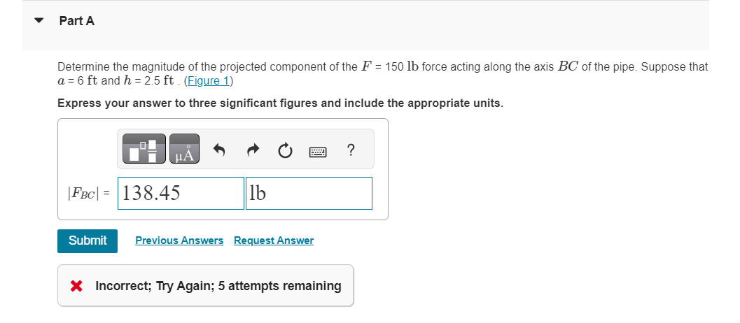 Part A Determine the magnitude of the projected
