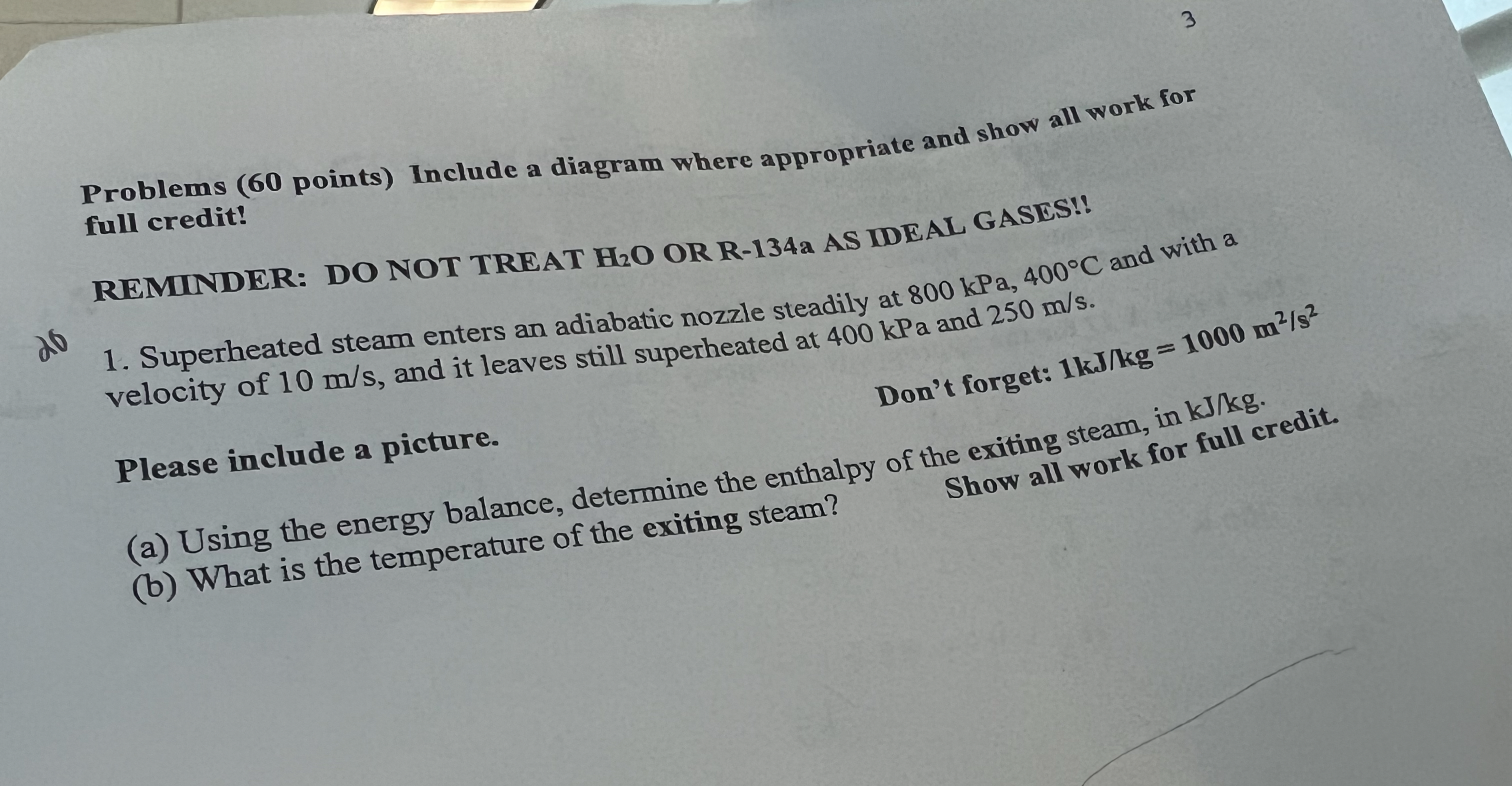 Problems ( 6 0 points ) Include a diagram where