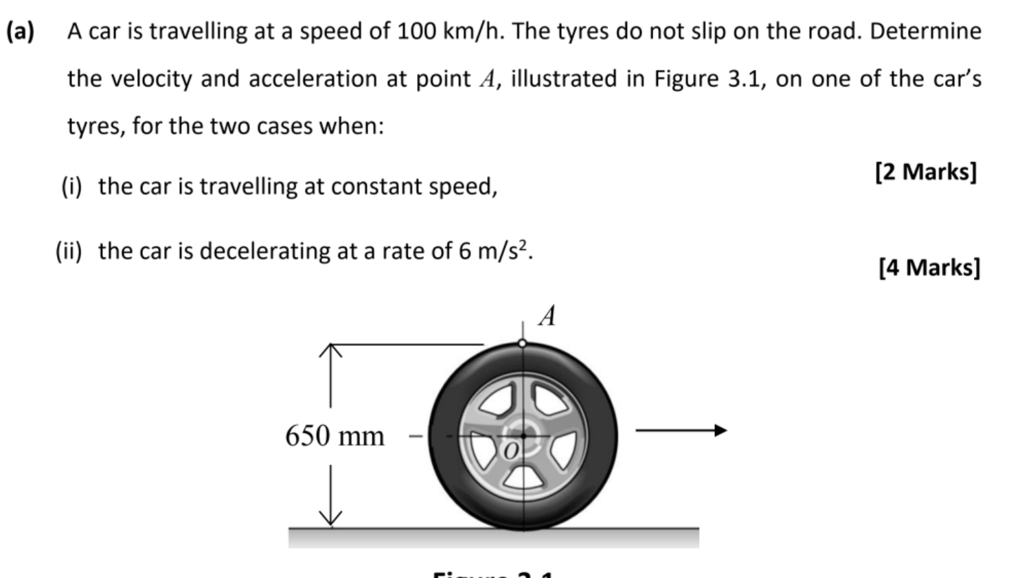 ( a ) A car is travelling at a speed of \ ( 1 0 0