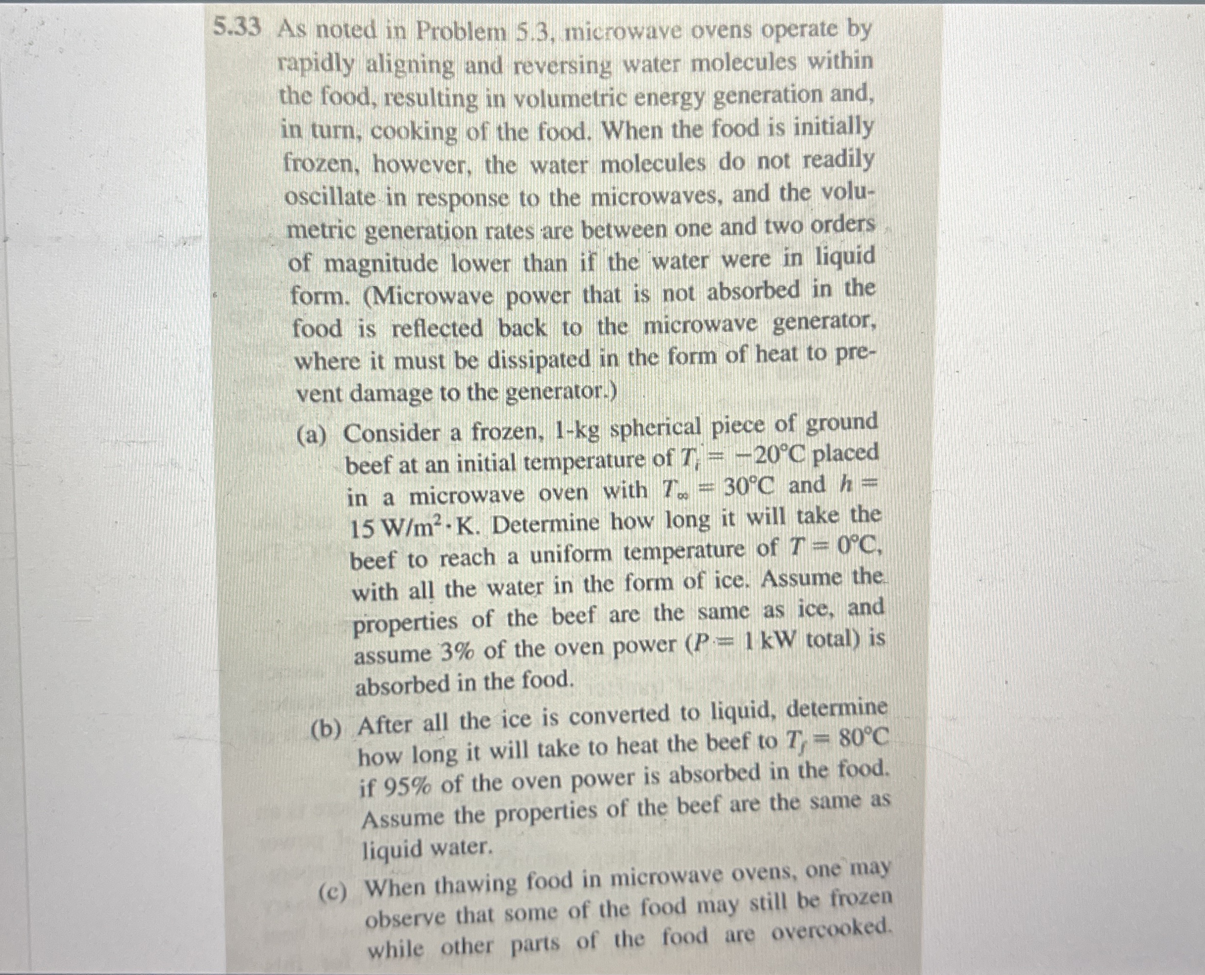 5 . 3 3 As noted in Problem 5 . 3 , microwave