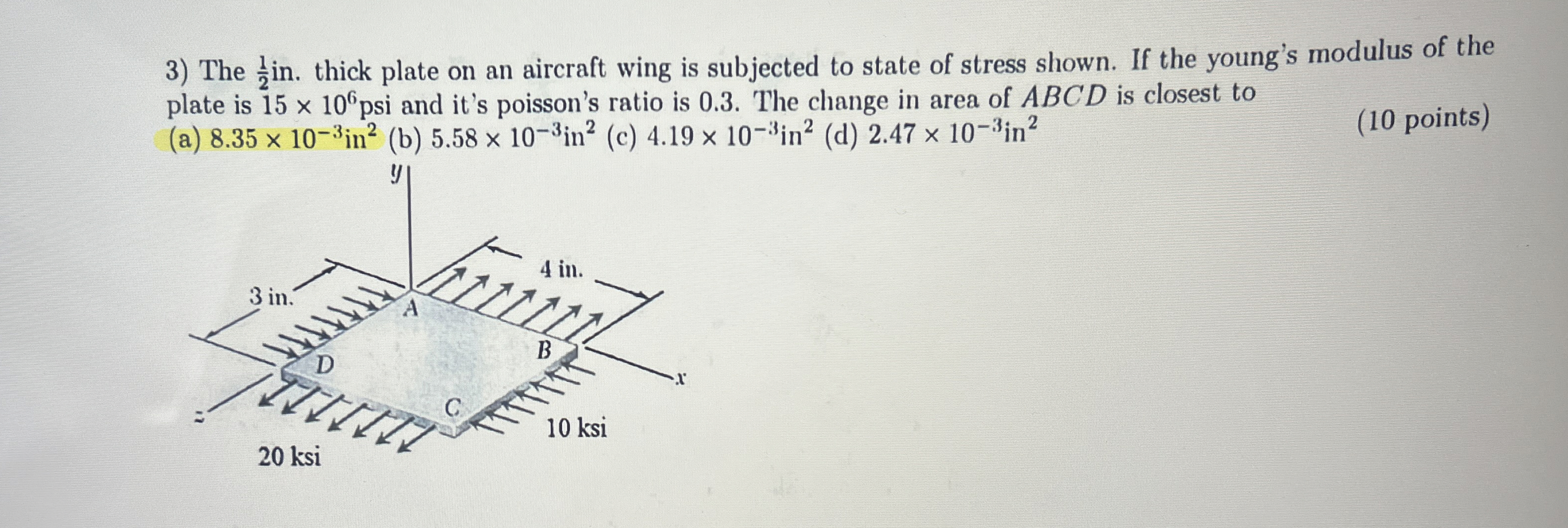 The 1 2 in . thick plate on an aircraft wing is
