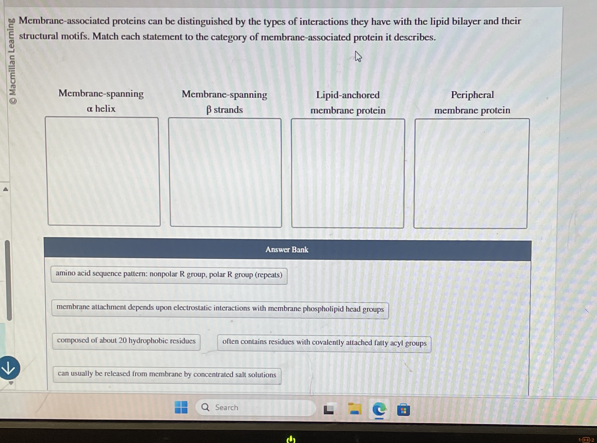 0 0 Membrane - associated proteins can be